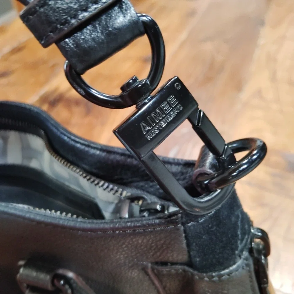 Aimee Kestenberg Lennox Satchel in Black Leather Handbag
